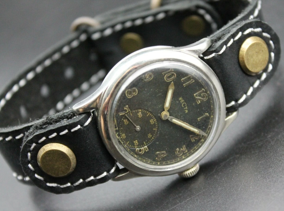 RARE Military Wrist Watch RECTA Luftwaffe Aviator Wehrmacht WWII