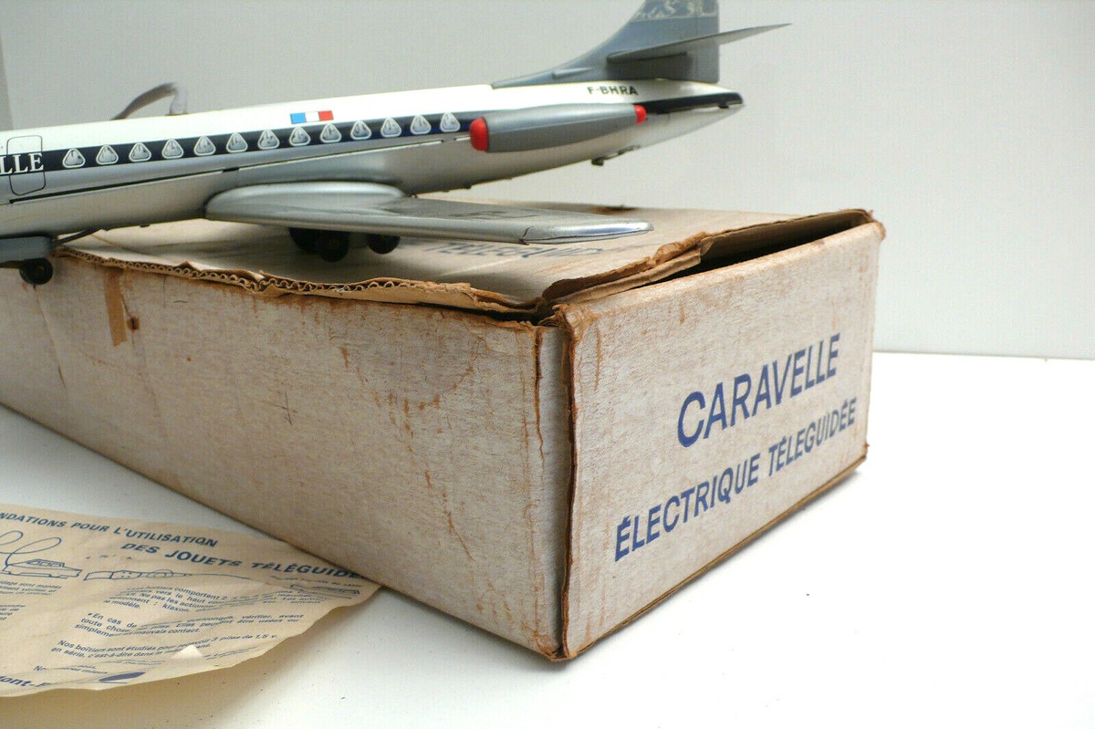JOUETS MONT BLANC ANCIEN AVION CARAVELLE BRETAGNE SUD AVIATION en tole teleguidé EUR 84,99