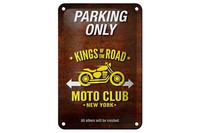 Blechschild Spruch 12X18 Cm Parking Only Moto Club New York Deko Schild
