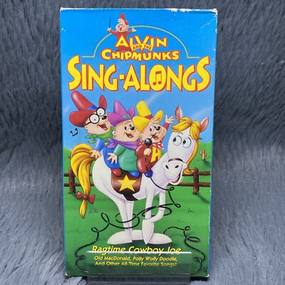 Alvin and the Chipmunks Sing-Alongs Ragtime Cowboy Joe VHS Tape