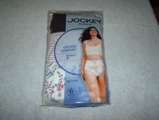 Lot of 3 Jockey Elance Women's Cotton briefs Covered waistband Sz 8 NWT