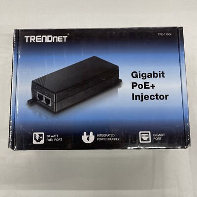 Trendnet Gigabit PoE Power over Ethernet + Injector TPE-115GI/A SEALED!