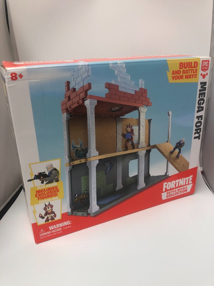 Fortnite Battle Royale Mega Fort Playset, with 2 Exclusive Mini Figures:  Blue Squire & Tricera Ops