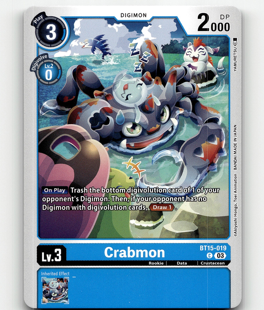 Digimon CCG Crabmon BT15-019 C - Exceed Apocalypse