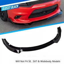 For Dodge Charger SRT R/T Scat 15-23 Front Bumper Lip Spoiler Splitter Gloss BLK