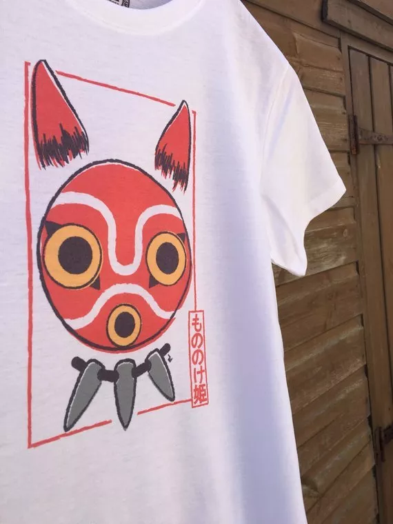 Princess Mononoke San Mask Card Tee - Mononoke Hime もののけ姫 Ghibli T-Shirt
