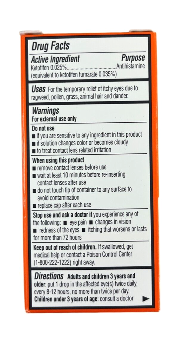Rugby Ketotifen Eye Itch Relief Drops 5mL ^ eBay