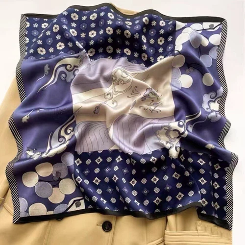 100% Silk Women Vintage Japanese Style Kerchief Square Bandana Wrap 27'' Scarf - Bild 4 von 11