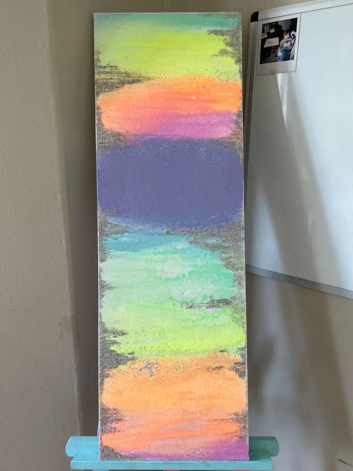 Original Kayla Braden Abstract “Cotton Candy” Acrylic Glitter Painting on Canvas - Image 2 of 4