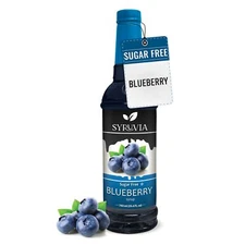 Syruvia Sugar Free Blueberry Syrup 25.4 fl oz, for Beverages, Desserts, & More