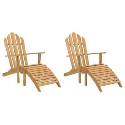 Adirondack Chairs with Footrests pcs Solid Wood Teak vidaXL