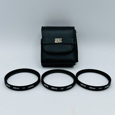 Set of 3 Hoya 49mm Close Up Lens Filters, Japan +1 +2 +4 with  case