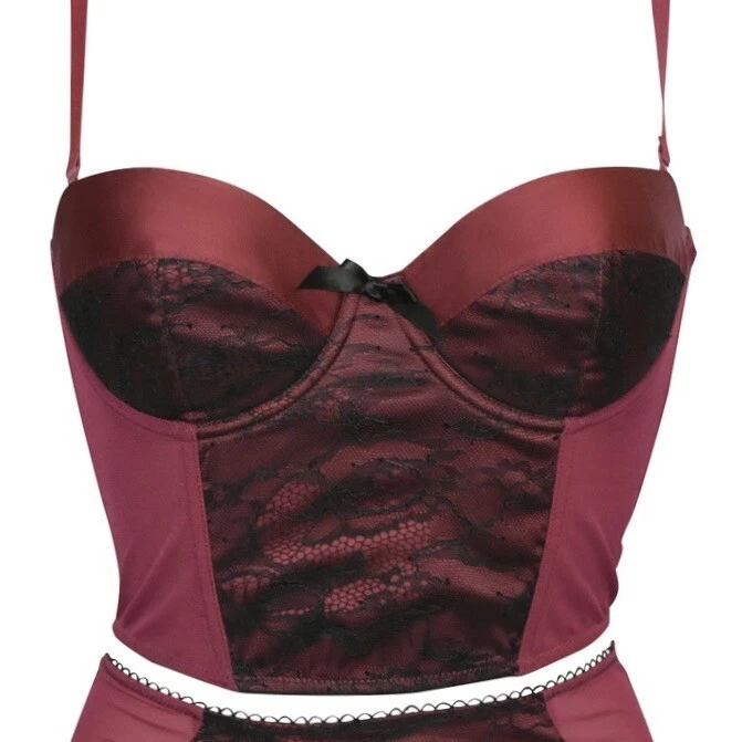 Kiss Me Deadly Pankhurst wine red 32B longline bra NWT - Image 2 of 4