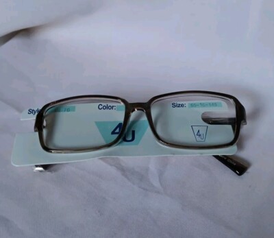 4U by Capri Optics US76 Eyeglass Frames 55 16-145 Grey, NWT