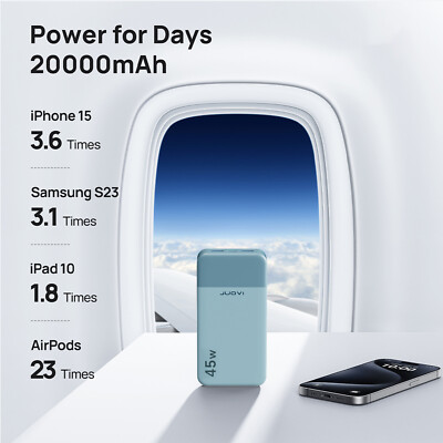 Power bank 20000mAh 45W Tragbar Externer Batterie USB Ladegerät Camping Reisen