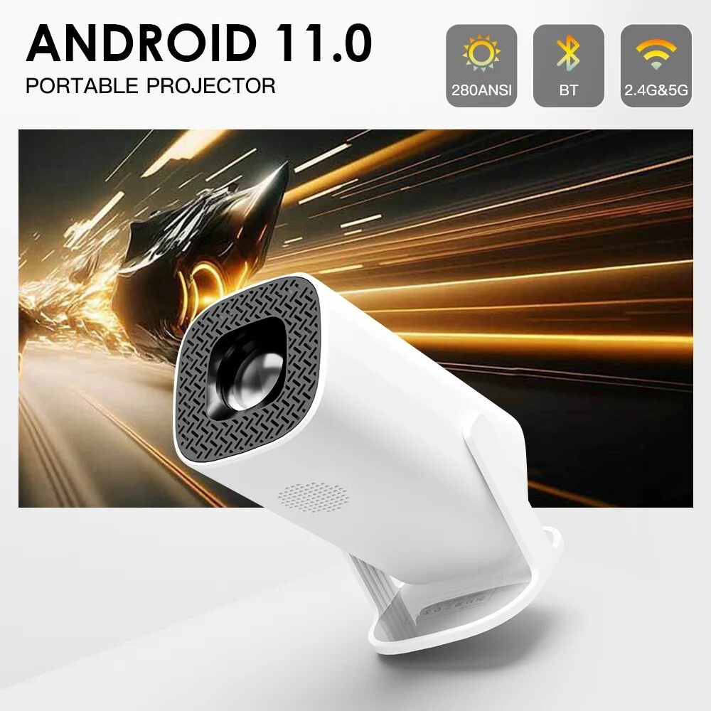 Vidéoprojecteur Android 11 intelligent doté du Bluetooth 2.4G pour grand écran