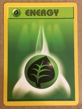 Pokemon Card Base Set Shadowless Grass Energy 99/102. WoTC Vintage