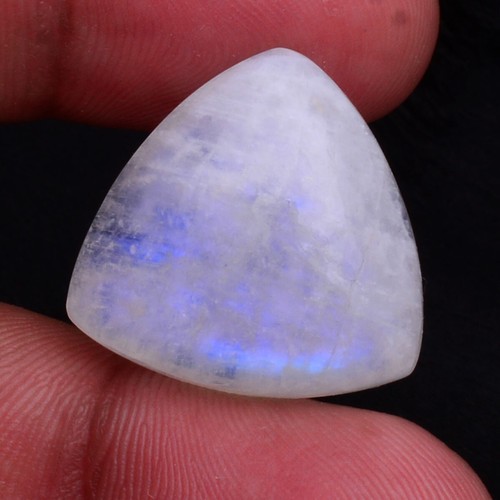 26.80 Cts Natural Moonstone 22mm Blue Fire Trillion Cabochon Untreated Gemstone - Imagen 3 de 4