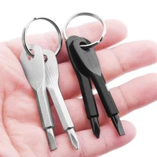 2 in 1 Keychain Screwdriver Set, 1 Set Mini Pocket Phillips and Flat Head Screwd