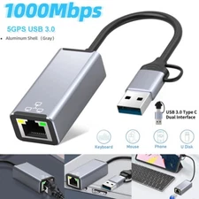 USB3.0 1000Mbps Network Card Type C USB to RJ45 Converter Ethernet Lan Adapter