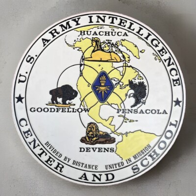 US Army Intelligence Center School UNIT ID WALL PLAQUE ORIGINAL FORT DEVENS MASS