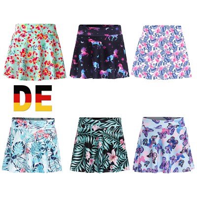 Mädchen Hawaii Baderock Kinder Falten Mini Schwimmrock Stretch Sommer Beachwear 
