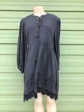 NEW ZARA Embroidered Enthracite Grey Dress above knee mini  SIZE M 7200/025