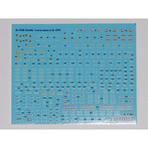 FOXBOT 72-034 Scale 1:72 Decals Stencils for Su-25UB - Picture 6 of 24