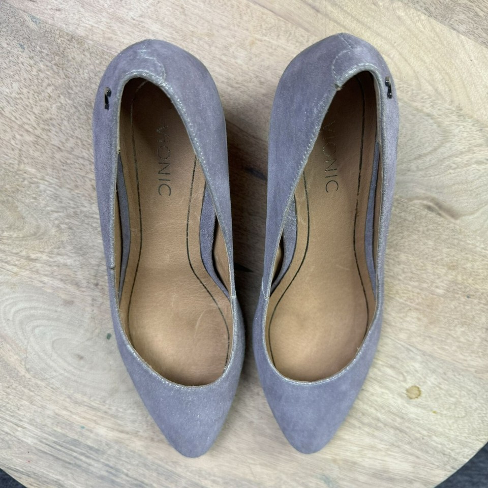 Vionic Womens Metallic purple/grayish Heels pumps Size 7 snake skin