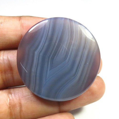 Gray Onyx Round Smooth Gemstone 36mm Natural Agate Onyx Geode Cabs 86Cts OD-1054 - Picture 2 of 9