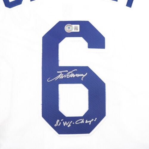 Steve Garvey signed 1981 Los Angeles Dodgers "81 WS CHAMPS" INSC. Jersey BAS - Picture 3 of 7