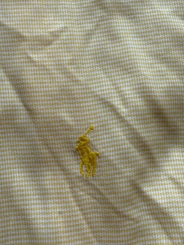 Ralph Lauren Yarmouth Mens 16.5 32/33 Long Sleeve Button Shirt Yellow Pony - Picture 5 of 6