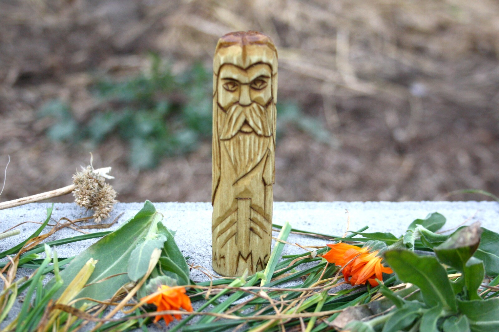 Small Wooden Celtic God MANNAN MAC LIR. God of Warrior and Lord of the Sea