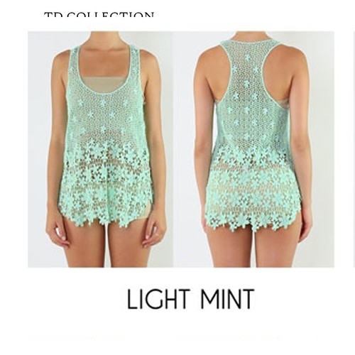 Lace Floral Sleeveless Crochet Knit Vintage Women Vest Tank Top T Shirt Beach - Picture 9 of 10