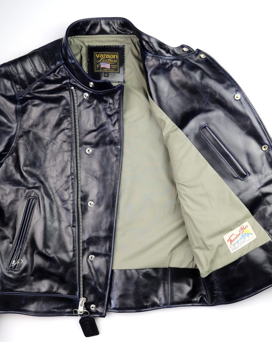 Vanson Portland Cafe Racer, size XL (46), Abyss Blue Bainbridge