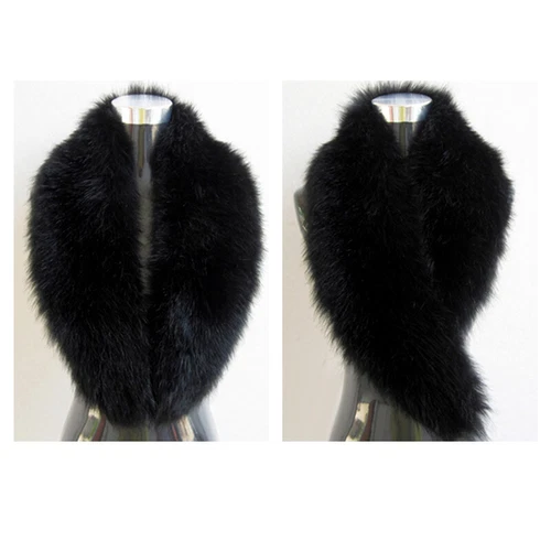 Luxury Fluffy Faux Fox Fur Fur Collar Women Thick Warm Furry Scarf - Bild 8 von 27
