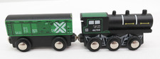 Imaginarium 46794 Wooden Magnetic Engine w/ Cargo Car Green  Black Lot of 2 TF