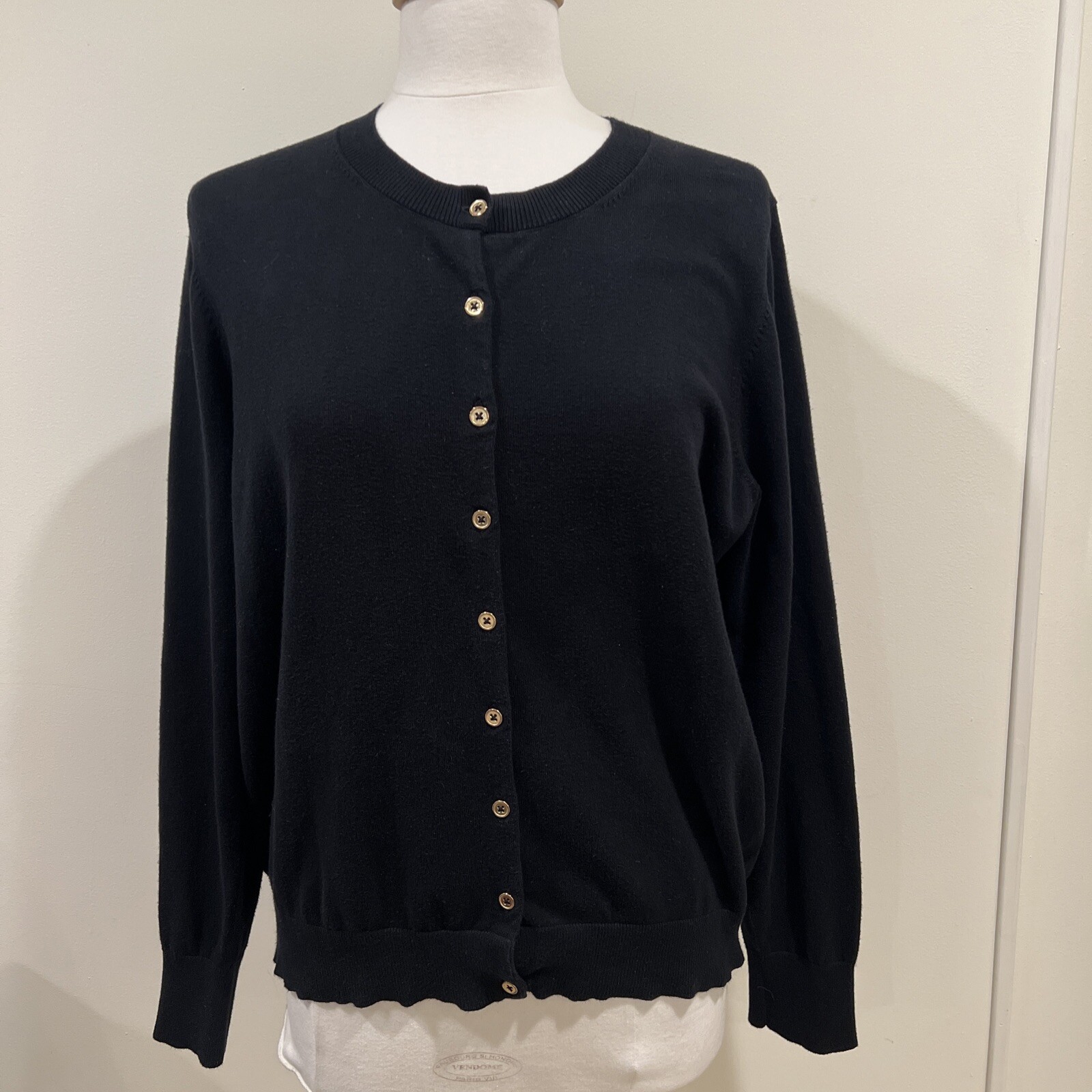 Boden Black Cardigan Full Length Gold 