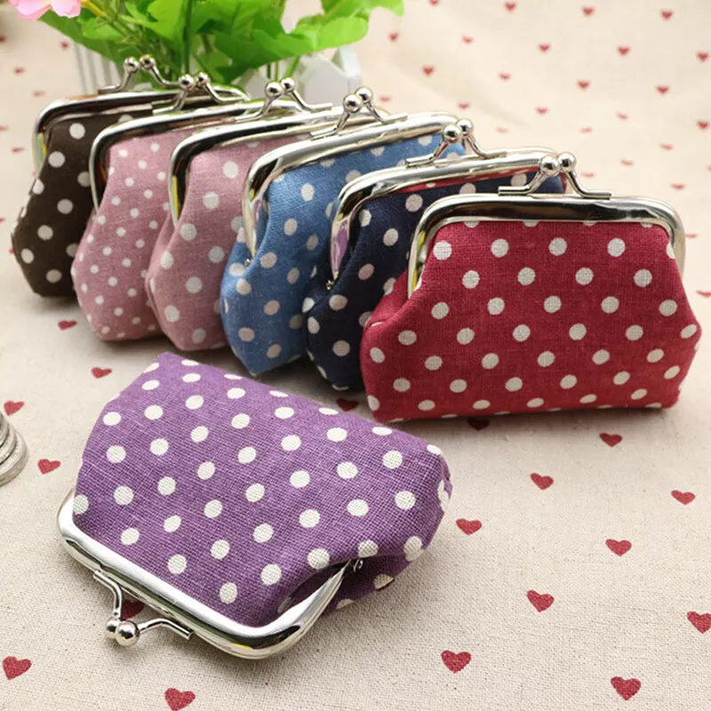 Women Lady Coin Purse with Clasp Change Pouch Small Coin Wallet
