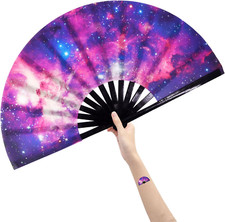 Large Rave Fans Folding Fan-Hand Fan Popping Fan for Line Dancing Clacking Fans