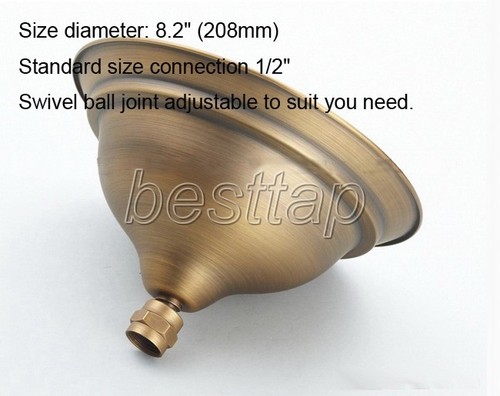 Antik Messing 8 Zoll Rund Badezimmer Accessoire Regen Regendusche Kopf ssh047 - Bild 3 von 4