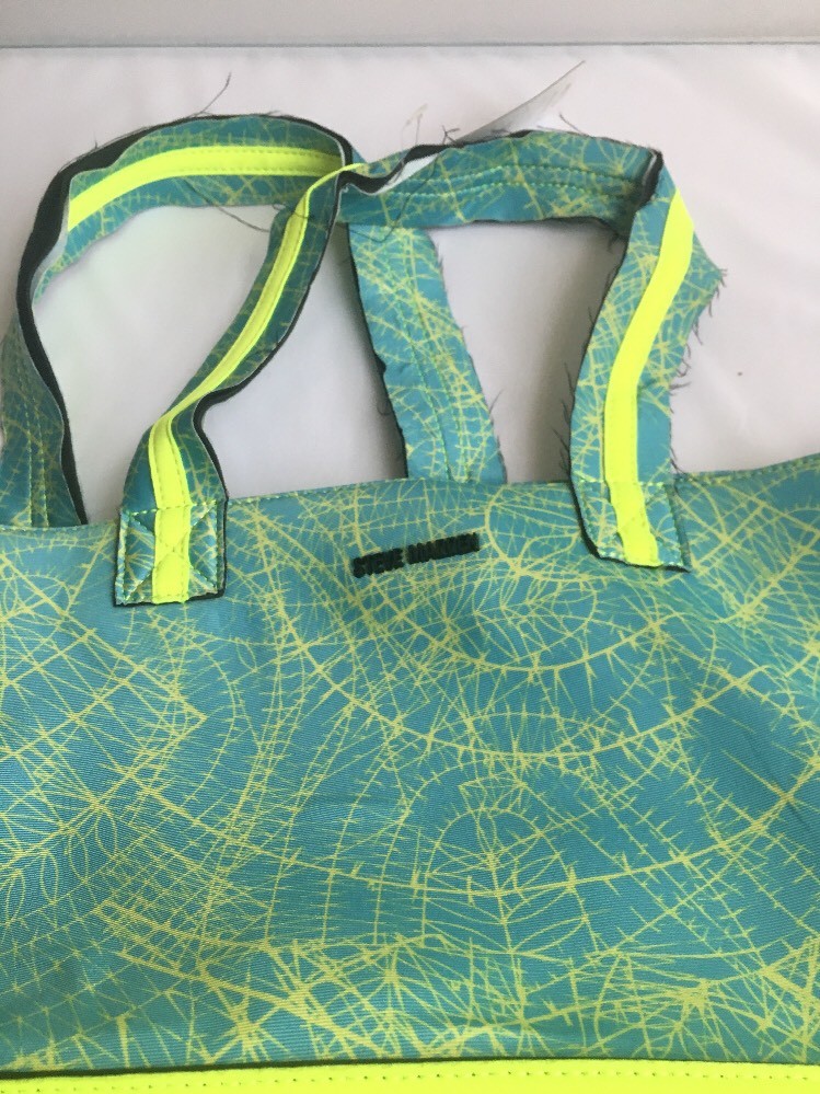 【SPERONE】Strain Color Block Bag STEVE MADDEN Blue crossbody TOTE bag with Floral SCARF and