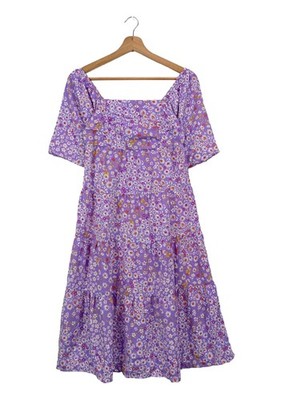 INFLUENCE Sommerkleid Damen Kleid Gr. DE 32 lila-weiß Casual-Look