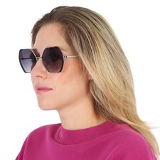 Guess Factory Smoke Gradient Geometric Ladies Sunglasses GF0387 10B 57