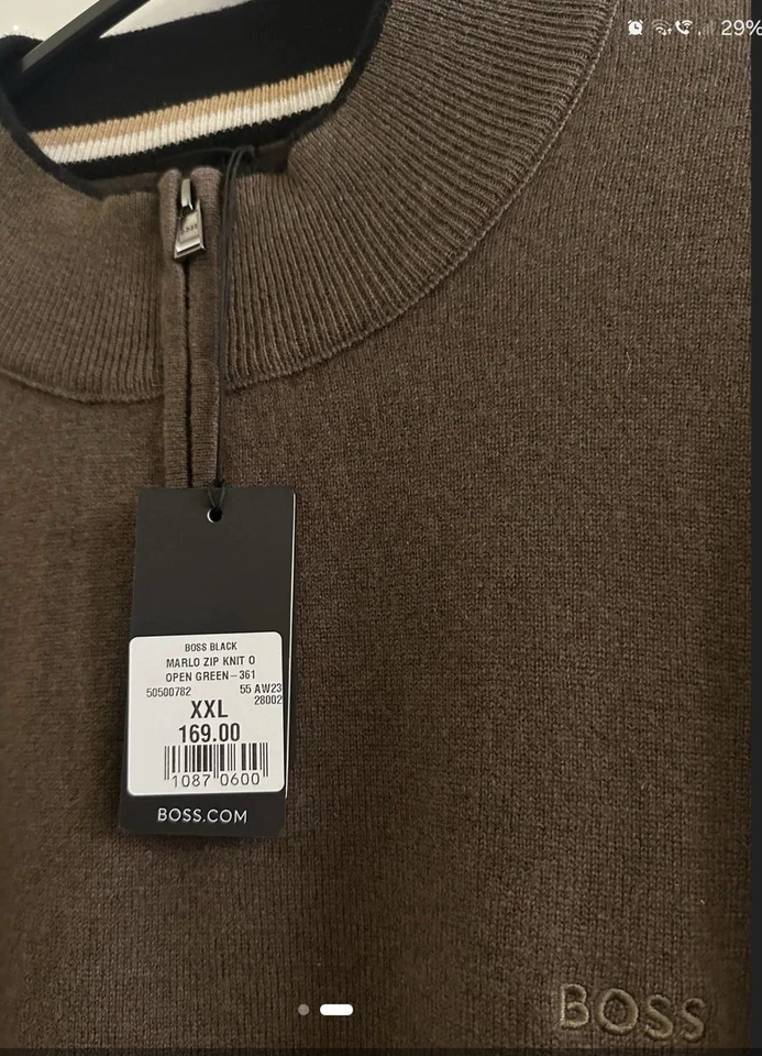 hugo boss merino wool 1/2 zip xxl RRP £169 Jumper Pullover - Image 2 of 4