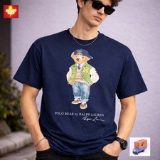 Trending Polo Ralph Lauren Classic Fit Polo Bear Varsity Jersey T-Shirt Navy