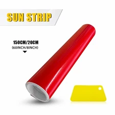 60"x8" Sun Visor Strip Windshield Banner Vinyl Long Lasting Premium Red Decal M