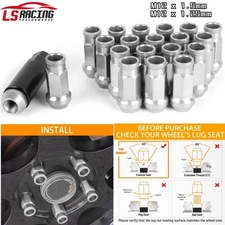 M12 x 1.5mm/M12 x 1.25mm 20PCS Forged Steel Racing Wheel Lug Nuts 47mm Open End