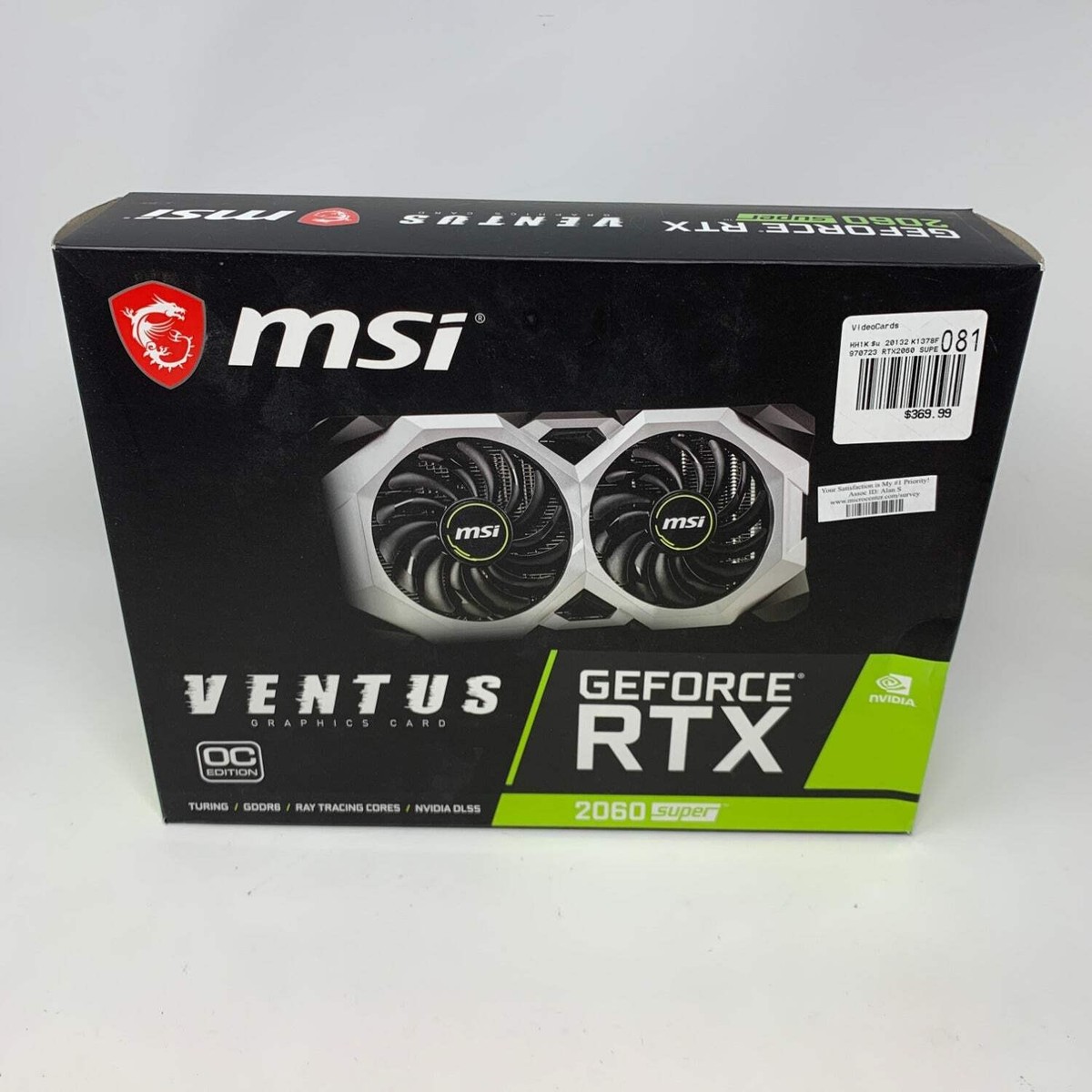 【新品未開封】MSI RTX 2060 SUPER VENTUS OC/A MSI RTX 2060 Super Ventus OC Graphic Card GeForce 3412492