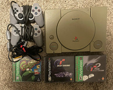Sony PlayStation 1 PS1 Console SCPH-1001 Gray NTSC-U/C w/ 2 Controllers Cables